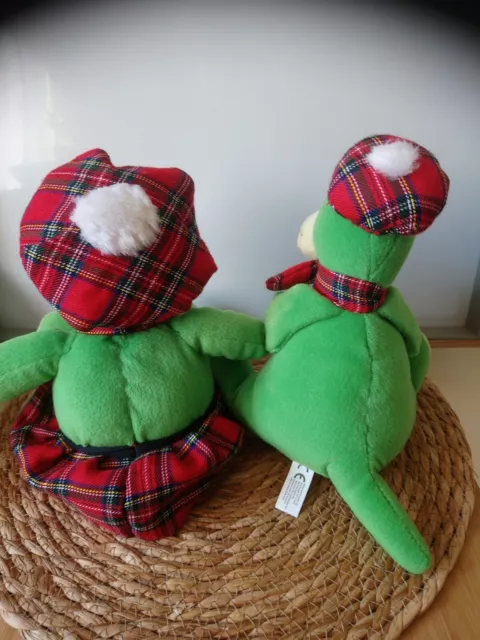 Lot 2 peluches doudou Nessie Monstre Loch Ness vert écossais 6