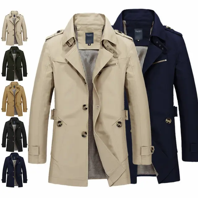 Men's Winter Slim Stylish Trench Coat Long Jacket Overcoat Outwear Fashion New