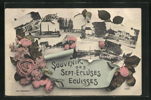 Carte Postale Ancienne – 71 Ecuisses – Les Sept Ecluses – Le Pont De La Motte – Début 1900