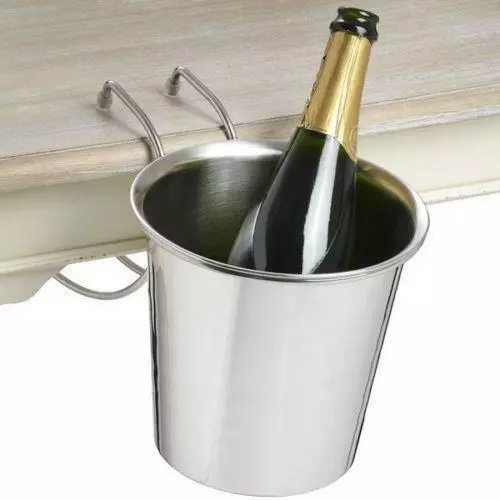 Tischhalter mit Weinkühleimer - Champagner/Eis/polierte Nickeloberfläche