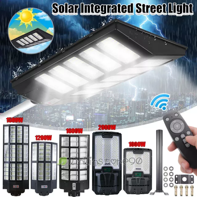 2000W 1600W Commercial Solar Street Light Lamparas Luz Para Exterior Con Sensor