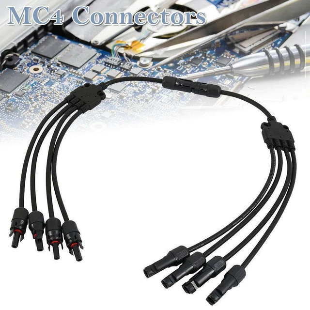 Paar Solarkabel Y Stecker Verteiler Buchse Solarpanel Photovoltaik Kabe
