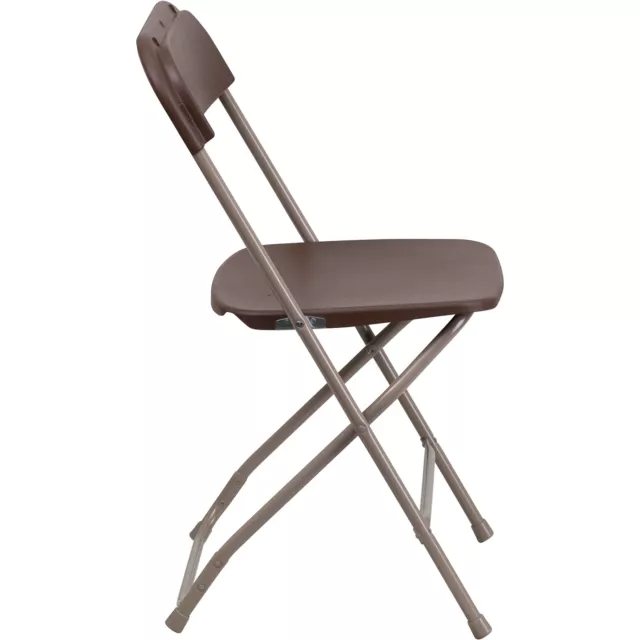 Flash Furniture Plastic Folding Chair — Brown, 17 1/2in.W x 18in.D x 31
