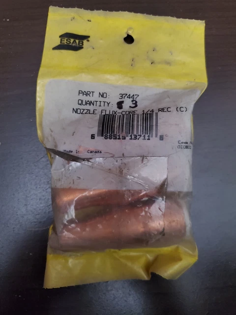 ESAB 37447 Nozzle Flux-Core 1/4 Rec, Qty.3
