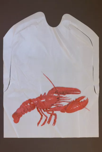 25 Pack Of Disposable Clear Plastic Lobster Bibs