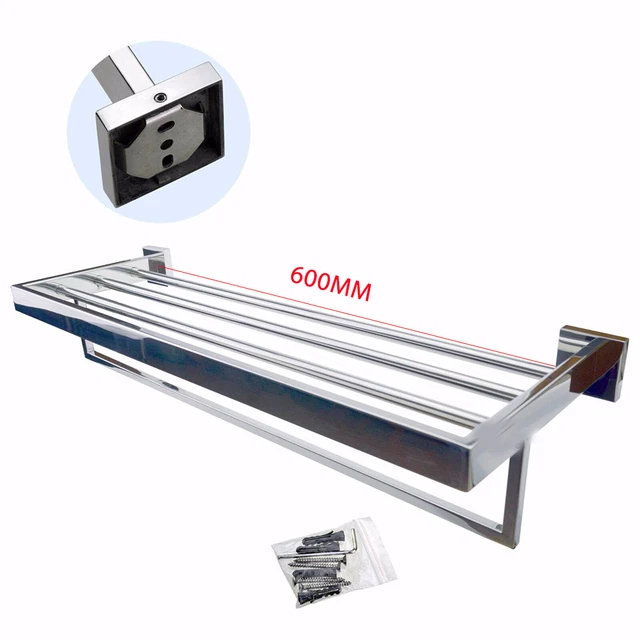 High-grade Pure 304 Stainless Steel Towel Rack Wall Mounted With Hanging Rail AU