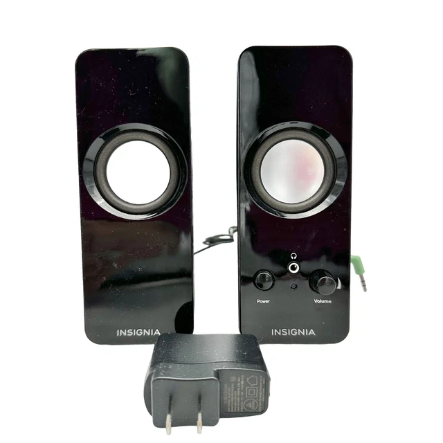Insignia 2.0 Computer Speakers 6.5 x 3.5 Black Model NS-PCS219