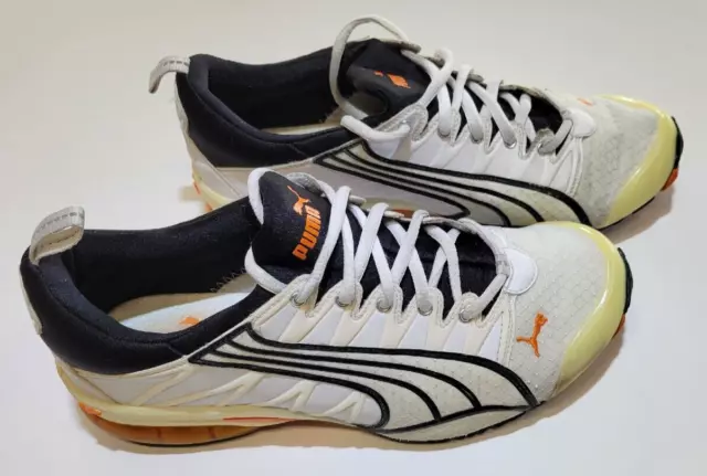 Puma Cell Shoes Mens Size 7 White Orange Black Running Shoes Lightweight