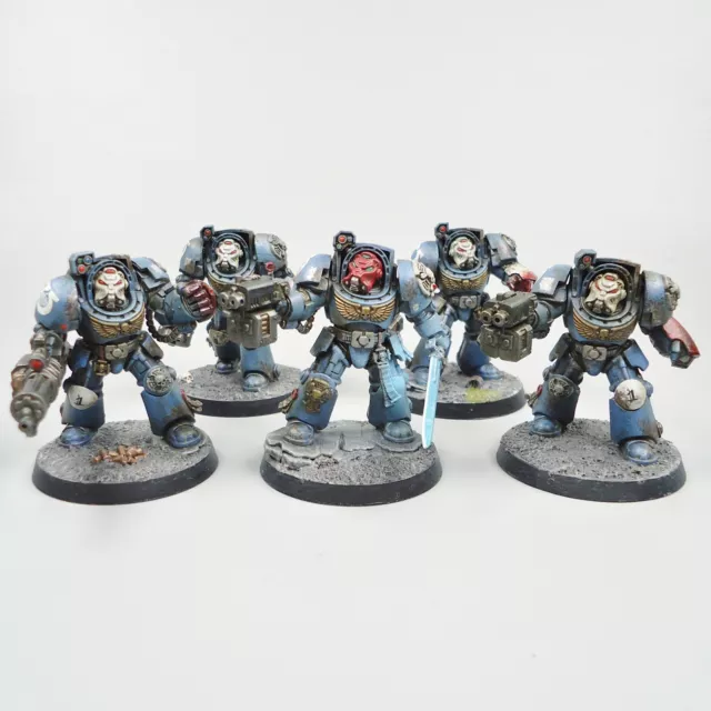 Warhammer 40k Army Space Marines Ultramarines Leviathan Terminators x5 Painted