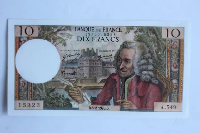 Billet 10 Francs Voltaire type 1963 France 05-02-1970 Neuf (31355)
