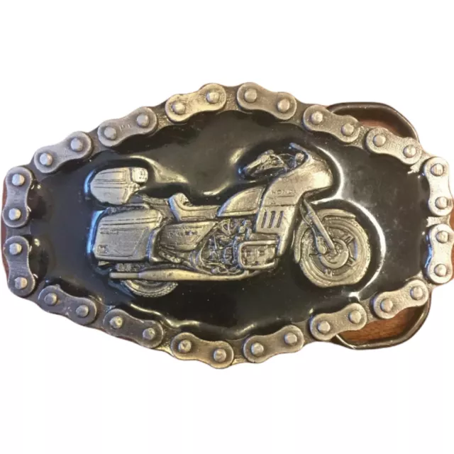 Vintage 1981 The Great American Buckle Co. Motorcycle Belt Buckle Numbered 611