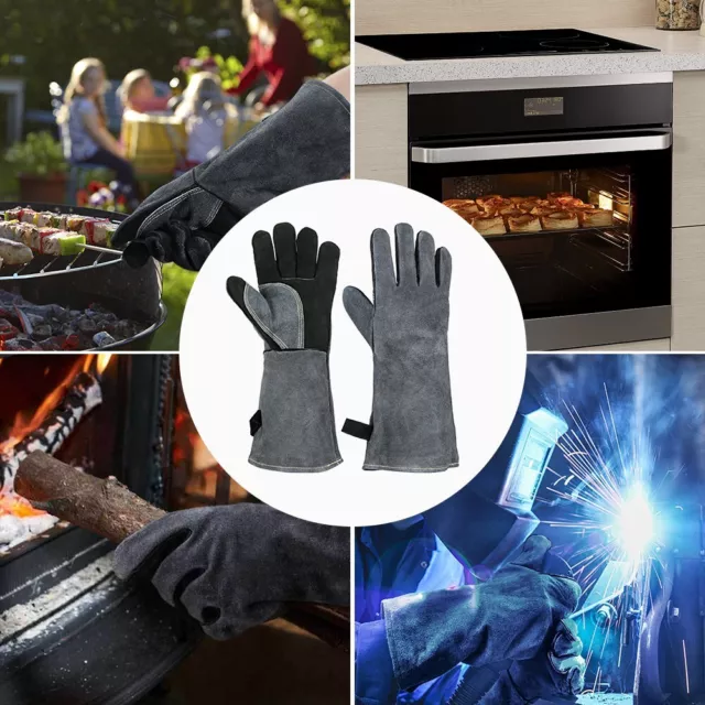 Gants en cuir isolé résistant gants résistants à la chaleur pour cuisson et