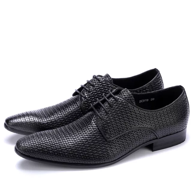 NEW MEN'S BUSINESS Casual Leather Shoes British Pointed Toe Woven ...