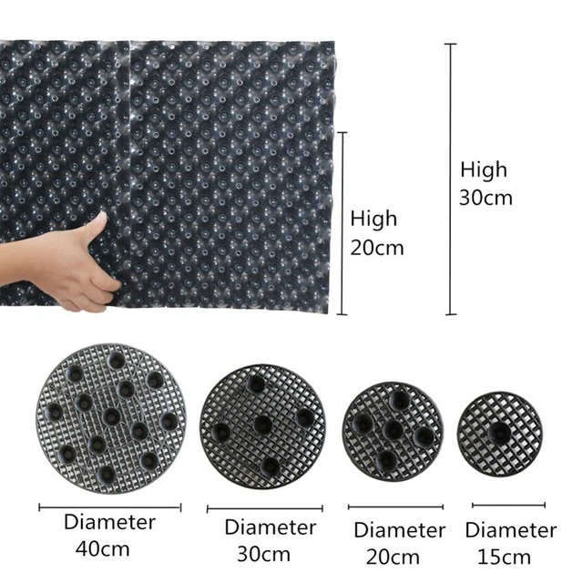LIBOOI Set di 5 vasi in plastica da 15 cm con piattino, con controllo delle radici, per piante da giardino, piante da interni ed esterni, aloe erbe aromatiche
