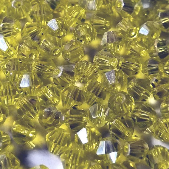 25 Perles Cristal -TOUPIES SWAROVSKI - CITRINE  - 4 mm