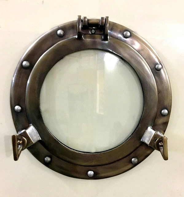 Nautical Antique Brass Porthole 12 inch Ship Boat Window & Wall Porthole Decor