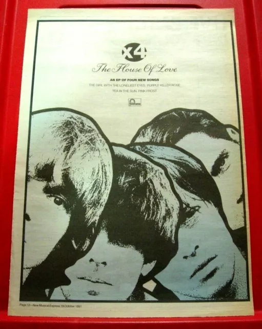 House Of Love Girl With The Loneliest Eyes ORIG '91 Press/Mag ADVERT Poster-Size