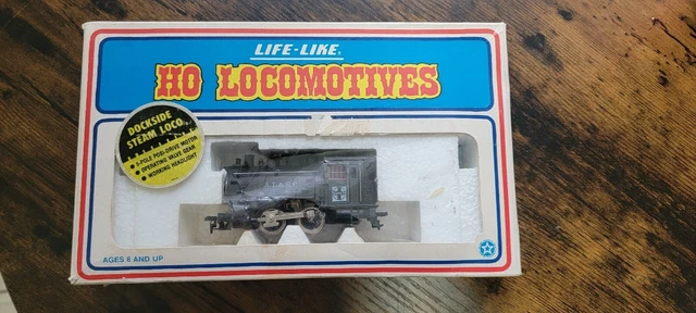 Vtg Life-Like Trains HO Scale #08302 A.T. & S.F. 0-4-0 Docksider Locomotive w/OB
