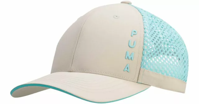 PUMA Upward Performance Women’s Adjustable Hat Baseball Cap Aqua Blue Grey NEW
