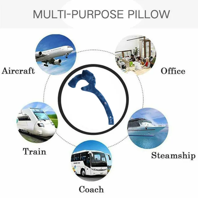 Memory Foam U-shaped Travel Pillow Inflatable Sleep Support Airplane Cushion NEW 4
