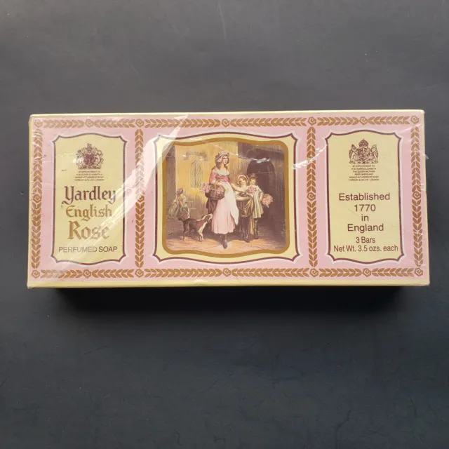 Vintage Yardley English Rose Perfumed Soap Made In England Box Of 3 3.5oz Bars