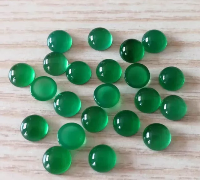 Natural Green Onyx Round Cabochon 3mm To 20mm Wholesale Loose Gemstone