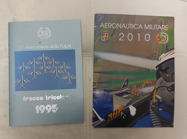 Coppia Brochure Aeronautica Militare P.a.n. Frecce Tricolori 35° E 50° Annivers.