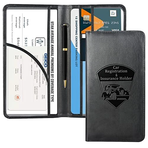 Car Registration and Insurance Holder - Vehicle Glove Box Car Organizer