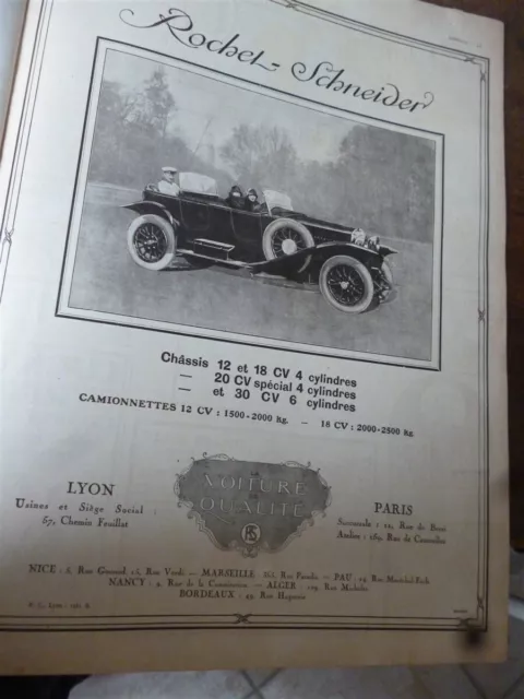 ROCHET SCHNEIDER voiture + DENTOL par B. RABIER pub papier ILLUSTRATION 1924 col