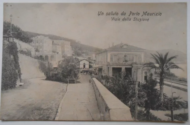 Cartolina Porto Maurizio viale della Stazione