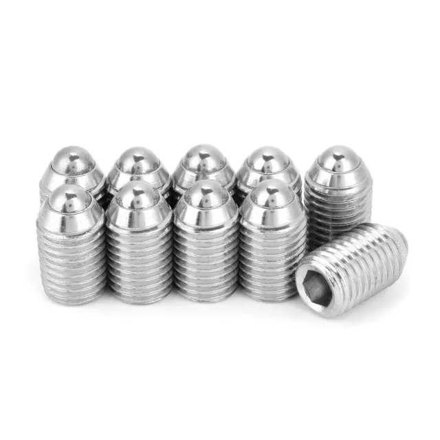 10Pcs M16 Stainless Steel Thread Hex Socket Spring Ball Plunger Screw (M16*4 GAW