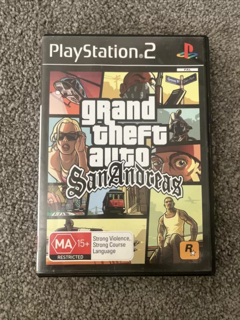 Grand Theft Auto San Andreas PlayStation 2 PS2 w/ Manual & Map Free Shipping