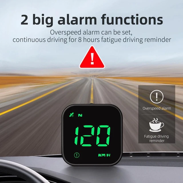 Riloer Digitale GPS Snelheidsmeter Car Head Up Display MPH Overspeed Alarm Veilig Universeel, GPS Snelheidsmeter, Plug & Play