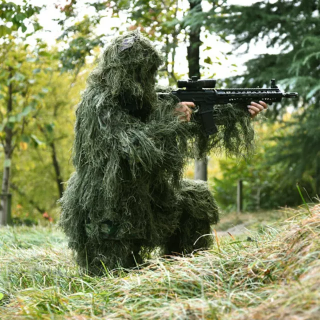 5tlg. Ghillie Suit Dschungel Tarnanzug Camouflage Kleidung Jagd Sniper Tarnfarbe