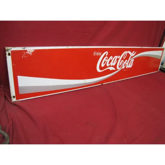 VINTAGE COCA COLA Metal Tin Advertising Sign Enjoy Coke 55