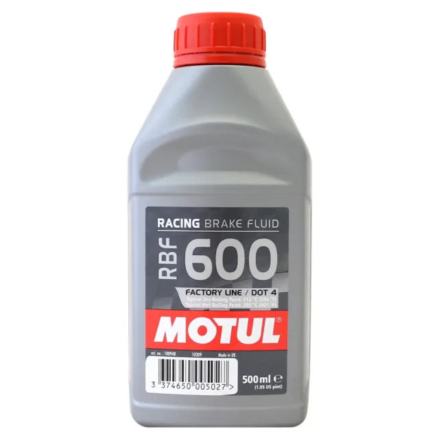 Motul RBF 600 Factory Line Synthetic DOT 4 Racing Brake Clutch Fluid 500ml 0.5L
