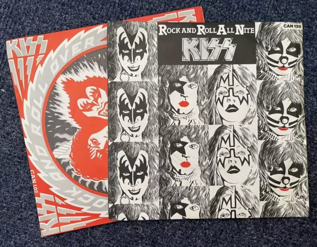 Kiss - 2 x RARE 7" Singles -Rock And Roll All Nite & Hard Luck Woman CAN 126/102