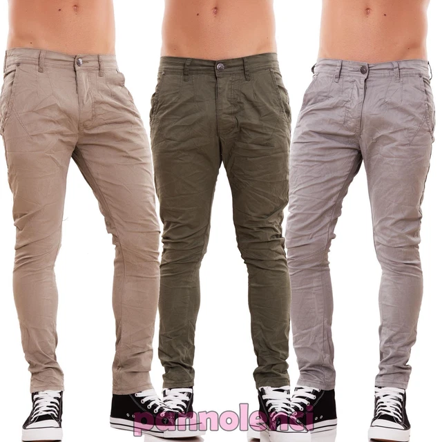 PANTALONI UOMO SKINNY slim fit chino colorati casual cotone tasche nuovi WJ 953 EUR 18 90 PicClick IT