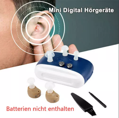 2x Mini Digital Hörgeräte Unsichtbare In Ear Hearing Aid Bester Sound Amplifier