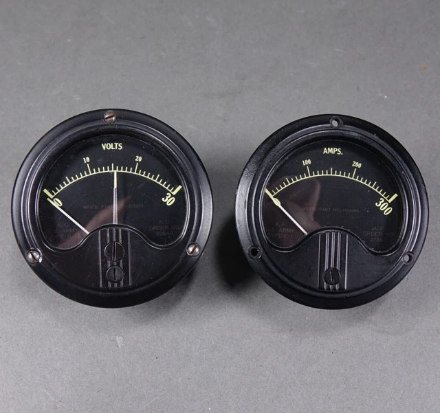 Westinghouse Matching Voltmeter & Ampmeter Excellent Cond! US Army Type B1 & E1