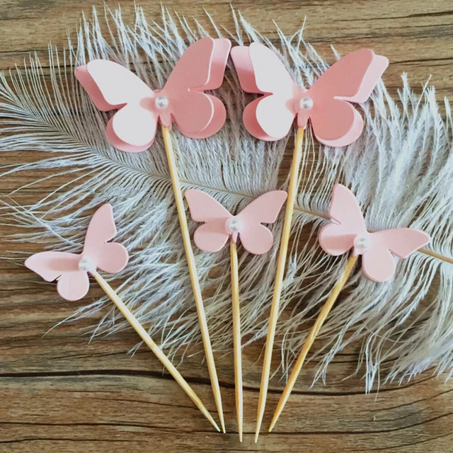 Topper Torta Farfalle 3D - 60 Pezzi Decorazioni Per Dolci Compleanno E Matrimonio - Foto 4