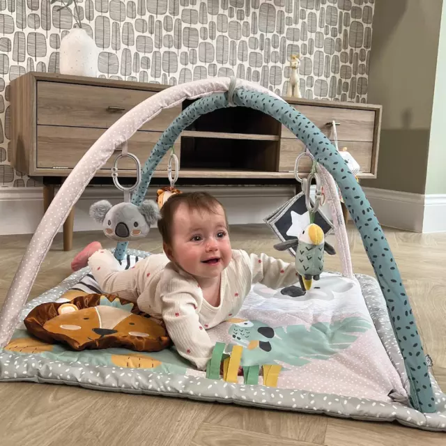 NUBY ANIMAL ADVENTURES Baby Play Mat Gym with Sensory Toys for Tummy Time 56.31 PicClick UK