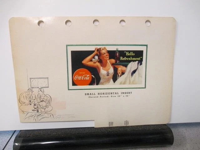 COCA COLA 1940 store display sign salesman sample swimsuit girl umbrella cooler