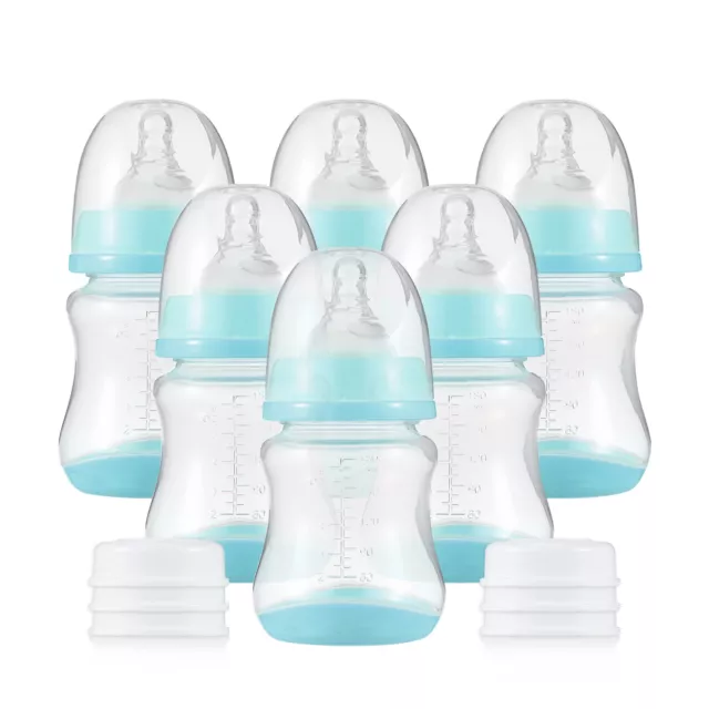 Babyflaschen mit Silikonnippel und Aufbewahrungsabdeckung Stillflaschen für V9Z7