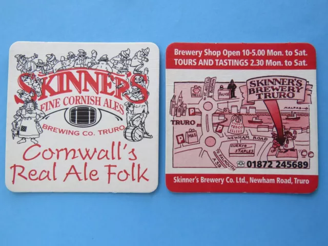 Beer Coaster Mat: Skinner Fine Cornish Ales  ~ Brewing Company Truro UK Brewery