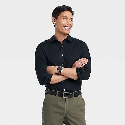 Men's Performance Dress Button-Down Shirt - Goodfellow & Co Black L
