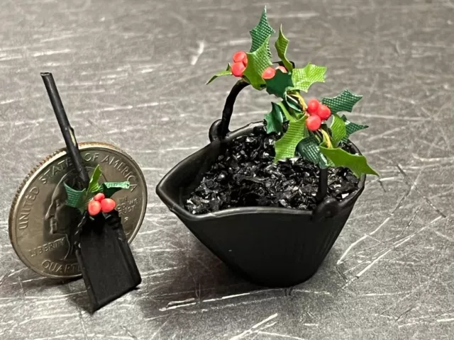 Dollhouse Miniature Christmas Coal Ash Scuttle Bucket Shovel 1:12 scale D91