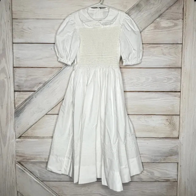 Strasburg Like White Short Sleeve Smocked First Communion Sz 8 Flower Girl