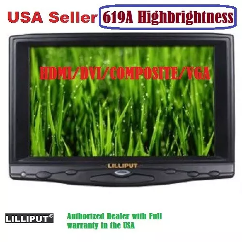 Lilliput 619A 7" HB HD on Camera Field TFT LCD Monitor VGA/Audio/HDMI/DVI Input