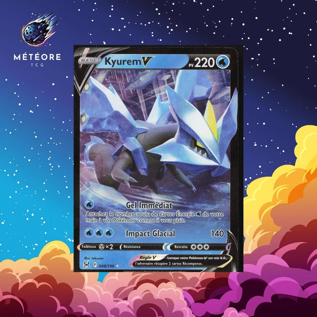 Kyurem-V Pv 220 - 048/196 - Carte Ultra Rare V - Épée et Bouclier